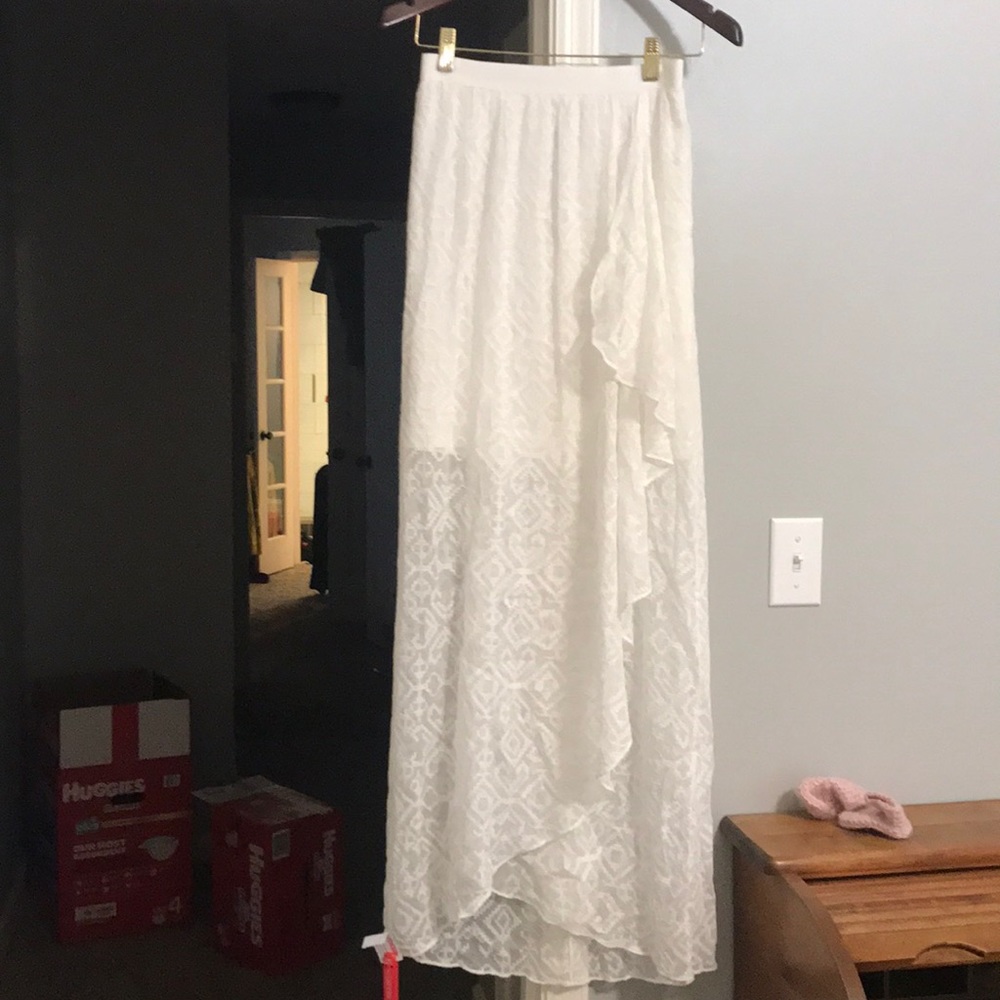 NWT alice + olivia white maxi skirt size 0